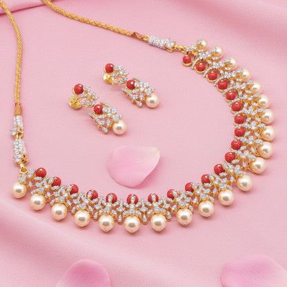 Silver 925 Necklace Set with Pearls