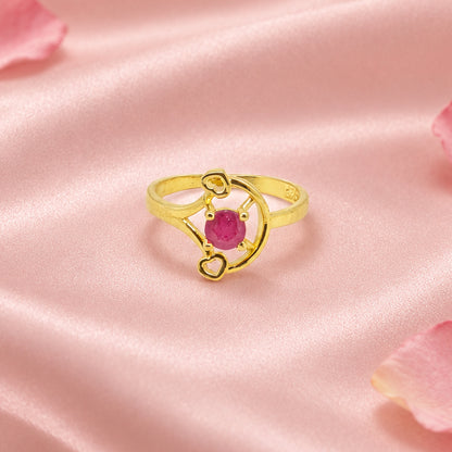 Gold Plated Silver Ruby Ring