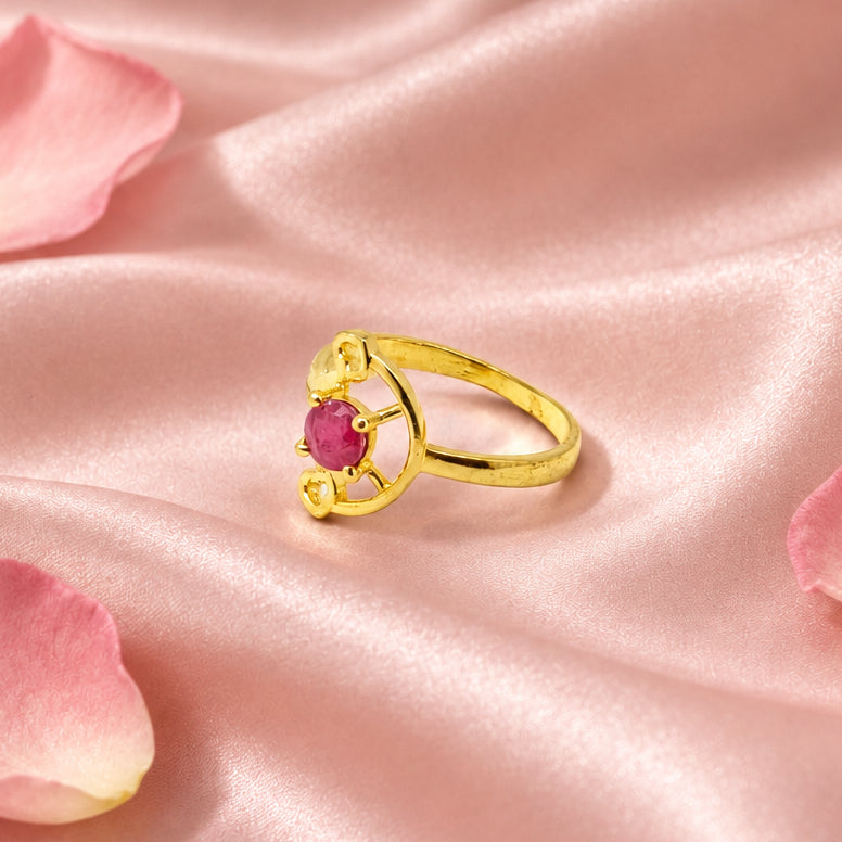 Gold Plated Silver Ruby Ring