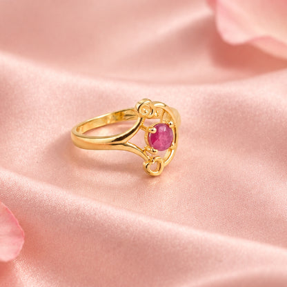 Gold Plated Silver Ruby Ring
