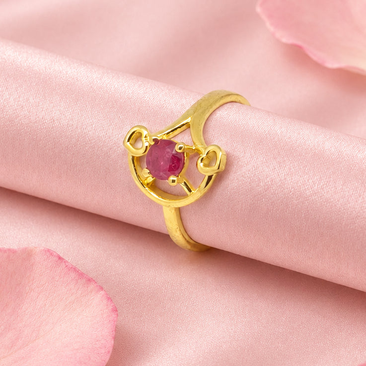 Gold Plated Silver Ruby Ring