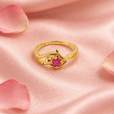 Gold Plated Silver Ruby Ring