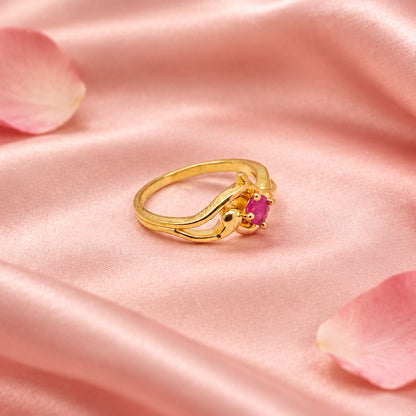 Gold Plated Silver Ruby Ring