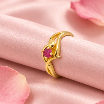 Gold Plated Silver Ruby Ring
