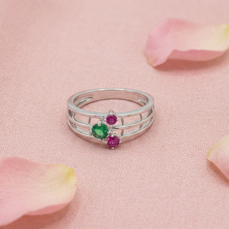 Multi-Stone Silver Ring