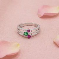 Multi-Stone Silver Ring