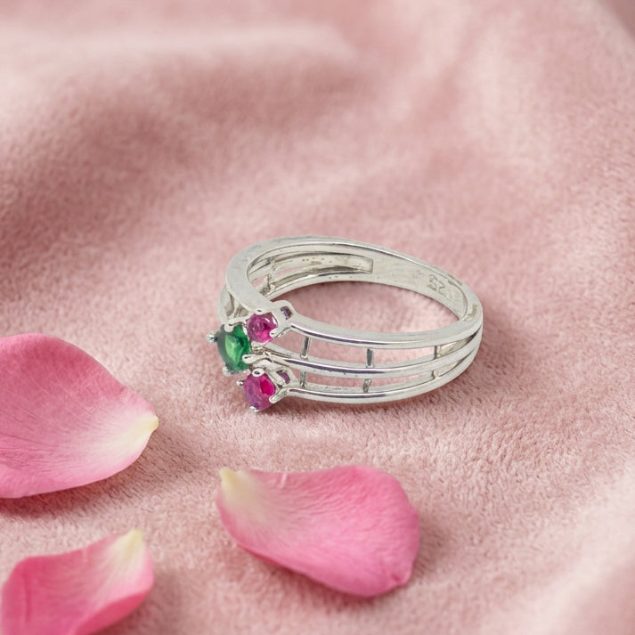 Multi-Stone Silver Ring