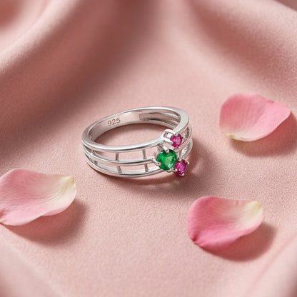 Multi-Stone Silver Ring