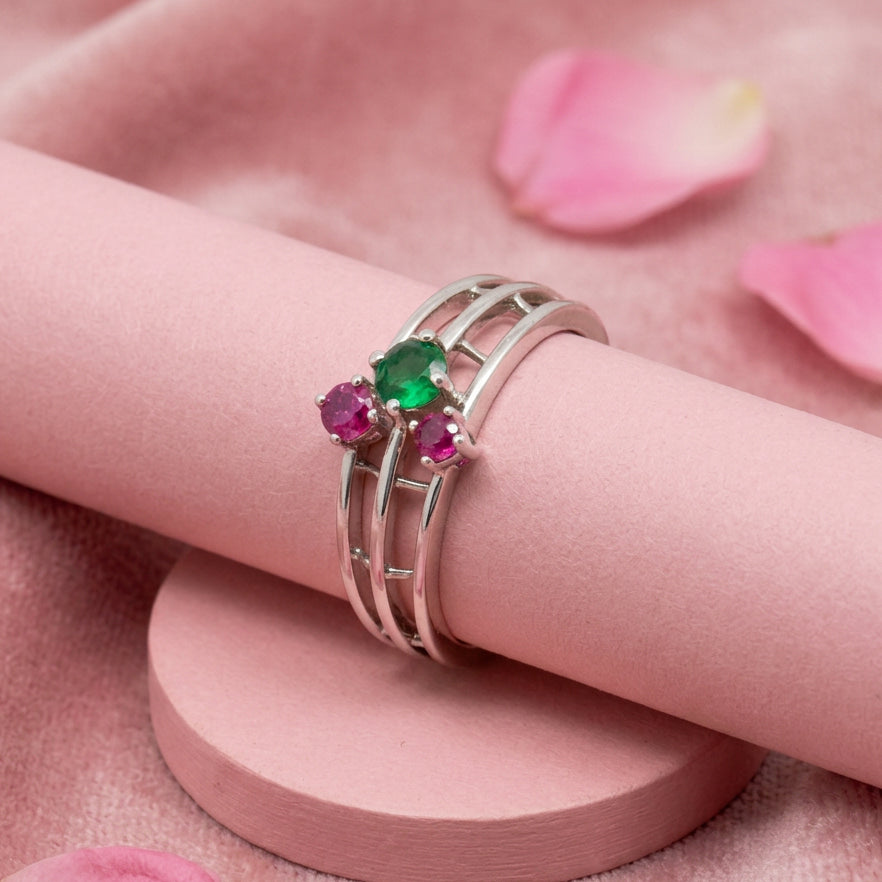 Multi-Stone Silver Ring