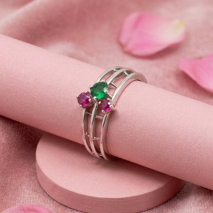 Multi-Stone Silver Ring