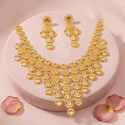 Ornate Gold Plated  Necklace Set