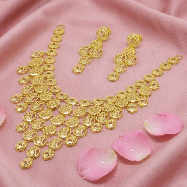 Ornate Gold Plated  Necklace Set
