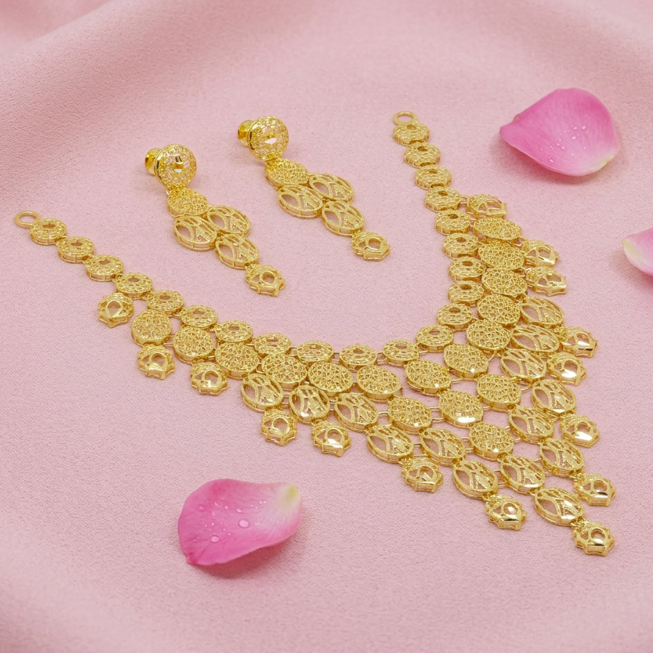 Ornate Gold Plated  Necklace Set
