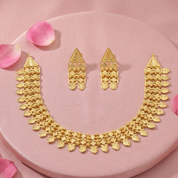 Gold-Plated Leaf Necklace Set