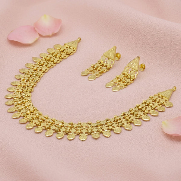 Gold-Plated Leaf Necklace Set