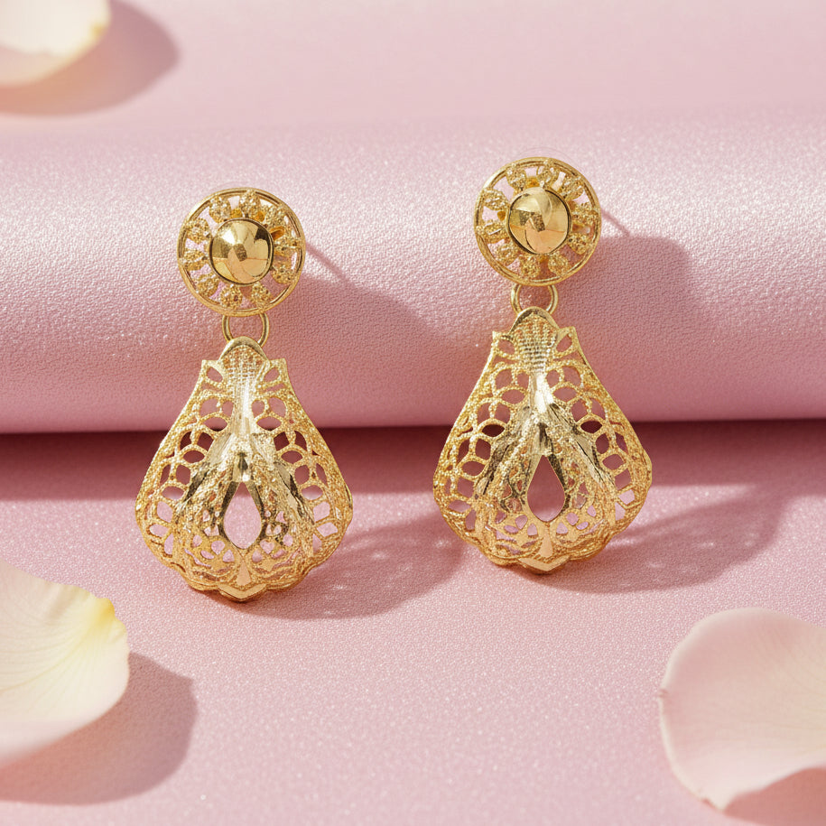 Gold plated Filigree Pendant and Earring Set