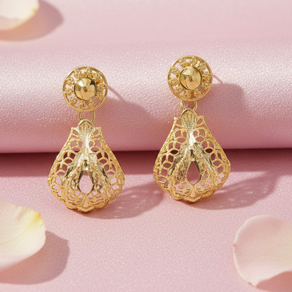 Gold plated Filigree Pendant and Earring Set