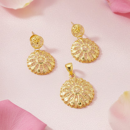 Gold plated Filigree Pendent Set 925 Sterling Silver