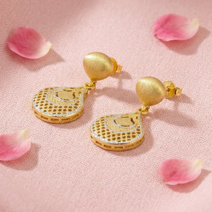 Textured Gold Tone Pendant Set