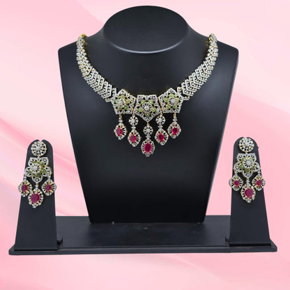 Sterling Silver Ruby Necklace Set