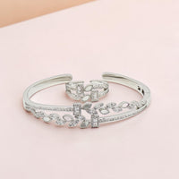Silver Leaf Bracelet & Ring Set