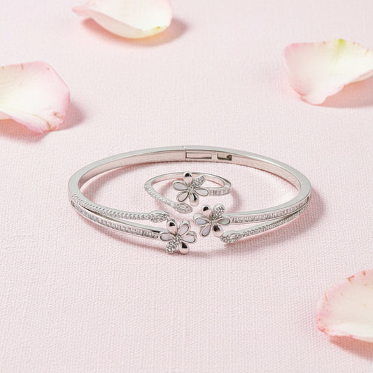 Silver Bracelet & Ring Set