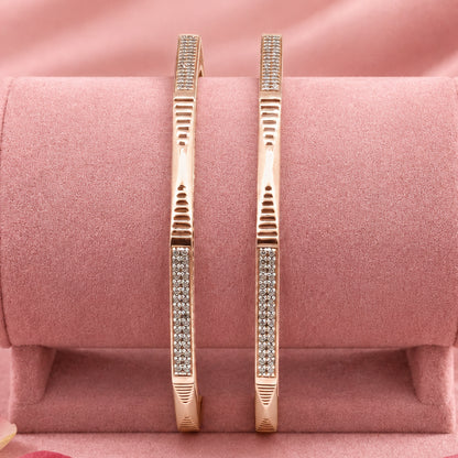 Geometric Silver Bangle Set