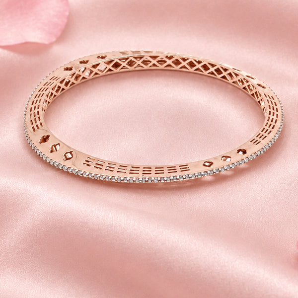 Rose Gold Tone Silver Bangle Set