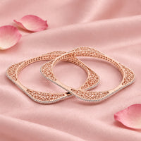Rose Silver Bangle