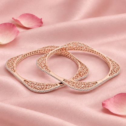 Rose Silver Bangle