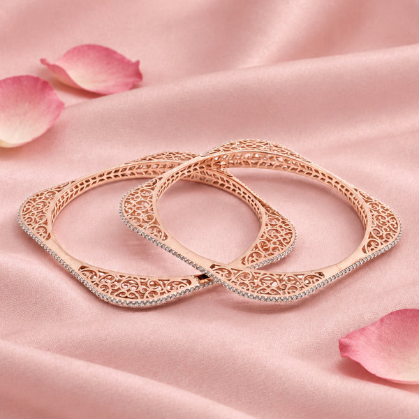 Rose Silver Bangle