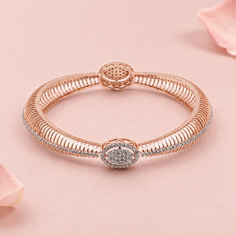 Rose Gold Tone Silver Bangle