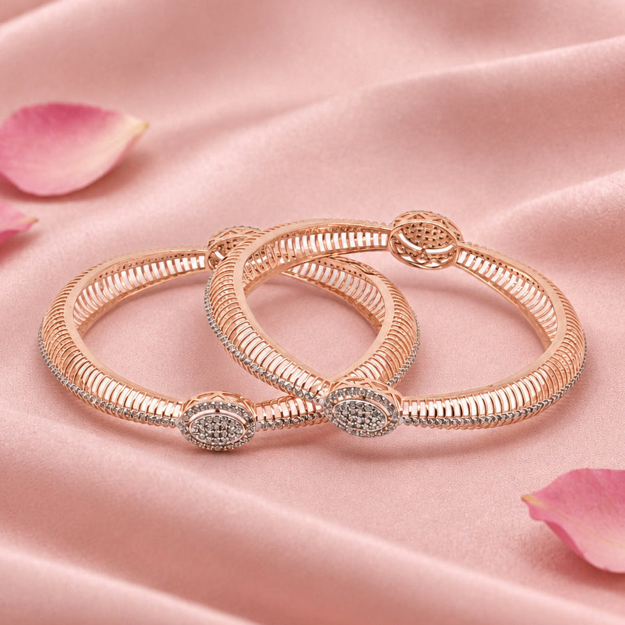 Rose Gold Tone Silver Bangle