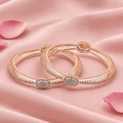 Rose Gold Tone Silver Bangle