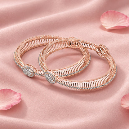 Rose Gold Tone Silver Bangle
