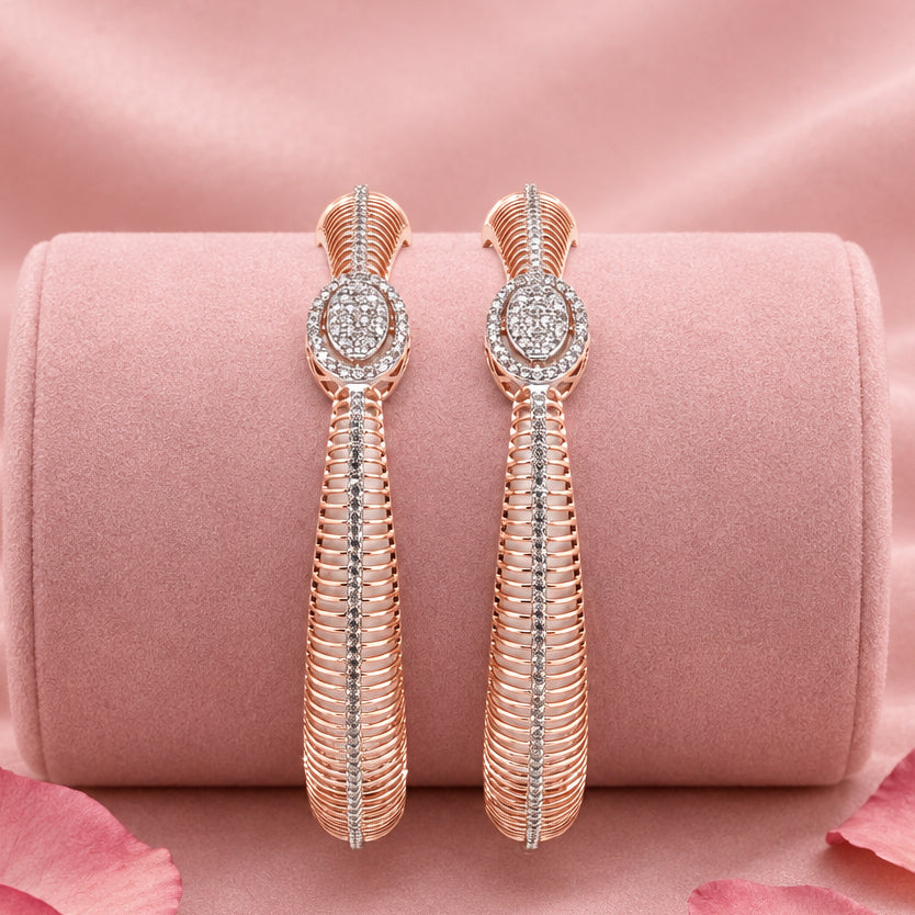 Rose Gold Tone Silver Bangle