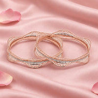 Rose Silver Bangle Set