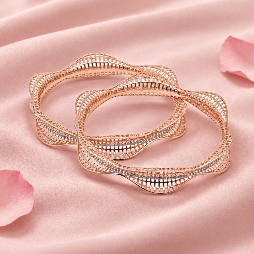 Rose Silver Bangle Set