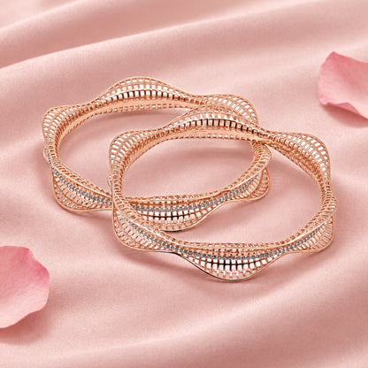 Rose Silver Bangle Set