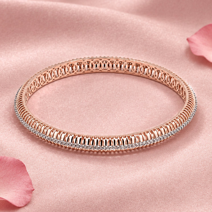 Rose Silver Bangle