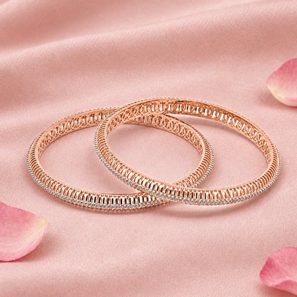 Rose Silver Bangle