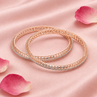 Rose Silver Bangle