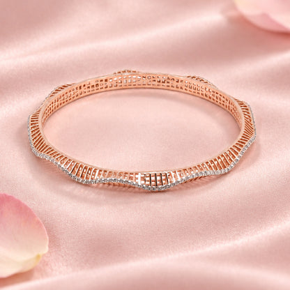 Rose Silver Bangle