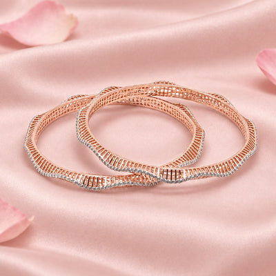Rose Silver Bangle