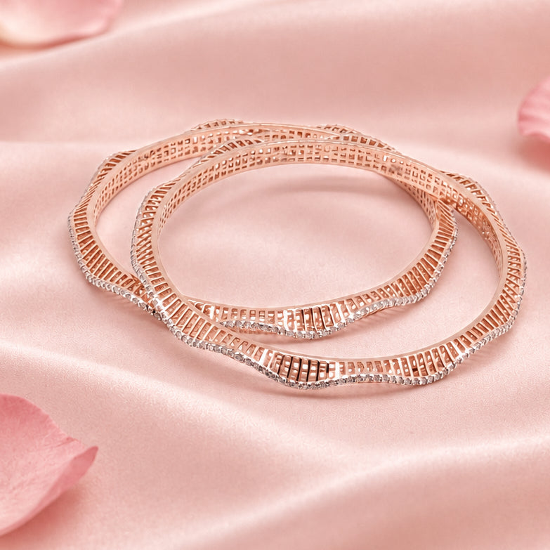 Rose Silver Bangle