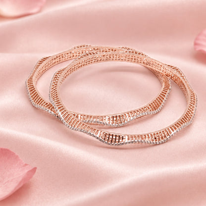 Rose Silver Bangle