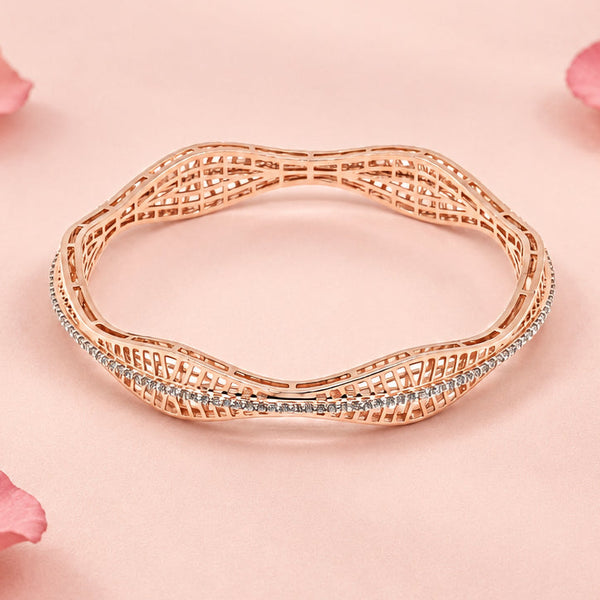 Rose Silver Bangle