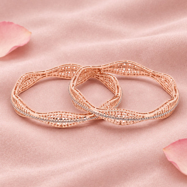 Rose Silver Bangle