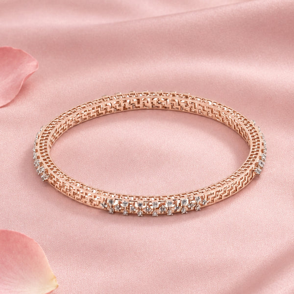 Rose Silver Bangle