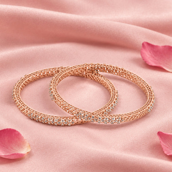 Rose Silver Bangle